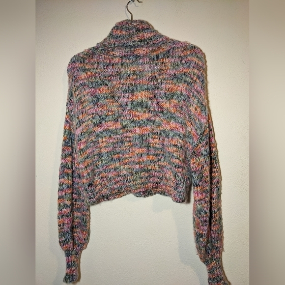 Wild fable multicolor space dye cropped oversized turtleneck pullover sweater - Picture 6 of 15